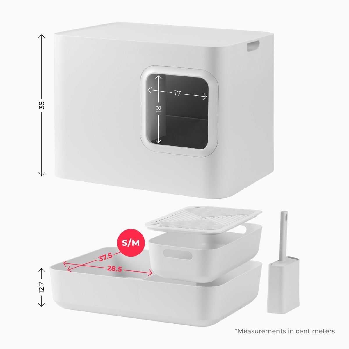 Hoopo Dome Kattenbak Wit