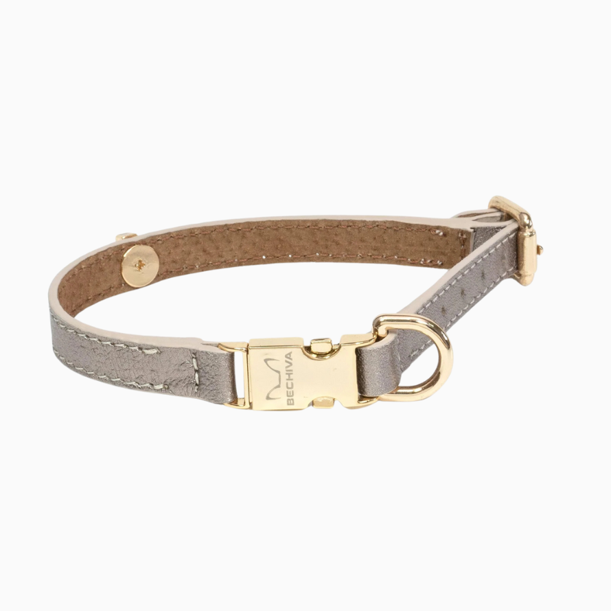 Leren Honden- en Kattenhalsband Tino Goud