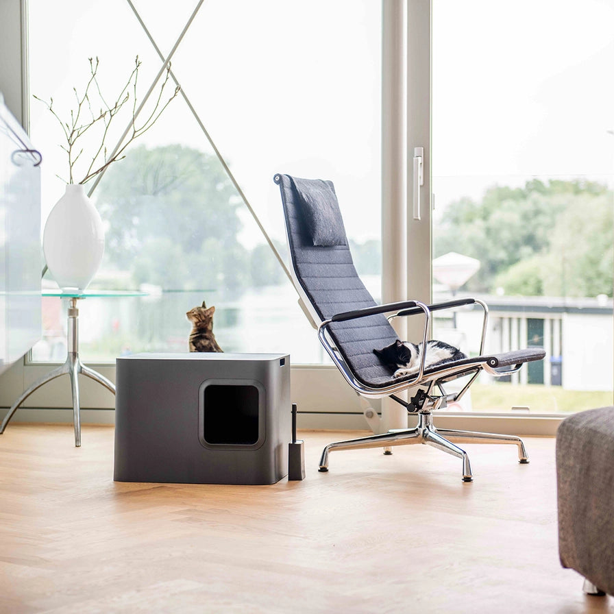 Hoopo Dome Kattenbak Grijs