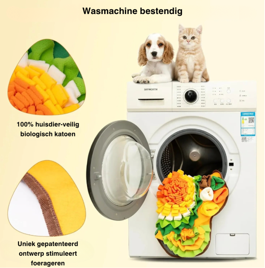Interactieve snuffelmat voor honden en katten, 50 cm pluche slowfeeder Interactieve snuffelmat voor honden en katten, 50 cm pluche slowfeeder